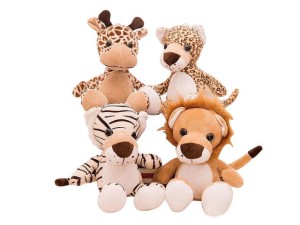 Maskotka zoo safari żyrafa tygrys lew pantera  25cm  - MAS81