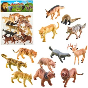 Zwierzęta dzikie gumowe zestaw 12szt. - ZWI7