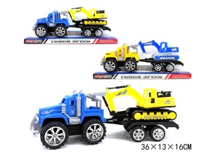 Auto tir ciężarówka laweta + koparka - SAM234 