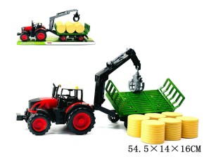 Traktor z przyczepa + baloty - TRA52